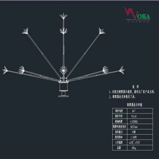 智能电晕场驱雷器 电网500kV输电线路驱雷器 高压铁塔驱